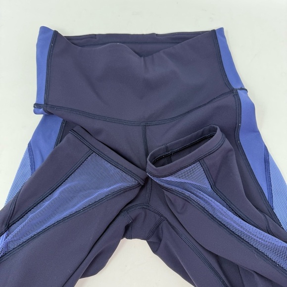 Lululemon Color Me Ombre Midnight Navy Gatsby Blue Crop Mesh Leggings Size 4 - Picture 13 of 13